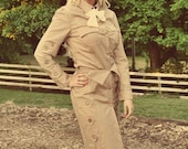 SAMPLE SALE 50% Off Steampunk Dirgible Stewardess Skirt Shirt Tie and Cap Womens Steampunk Skirt Steam Punk Shirt Steampunk Hat with Gears