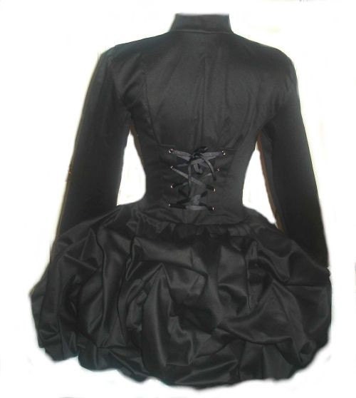 Black Steampunk Jacket Goth Loli Military Bustle Corset Jacket Lolita Gothic Victorian Womens Custom Size Plus Size Made to Measure