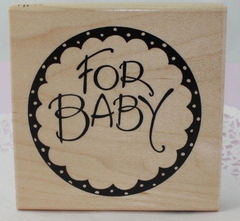 Stampendous Round Baby Rubber Stamp -  Retired