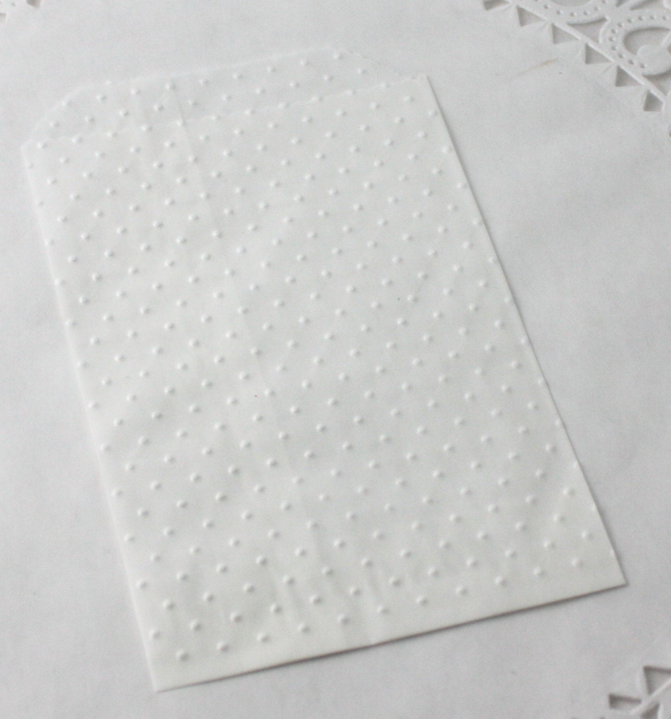 Small Glassine Bags - Polka Dot/Dotted Swiss - 3 1/4" x 4 3/4" - 25 bags