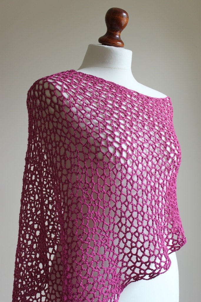 Sale 25 % lace crocheted capelet in purple