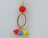 Floral Pendant Necklace with 14Kt Gold Filled Chain, Anne Marie Collection