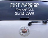 Just Married Wedding Car Decal Personalized Name Date Window Decoration Vinyl Sticker Bluestreak Decals