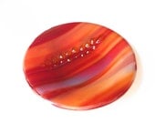 Orange and Red Flame Dish - Handmade Fused Glass