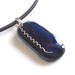 Cobalt Blue Dichroic Pendant Necklace with Fine Silver Accent