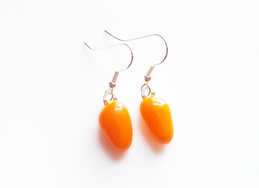 Bright Yellow and Orange Necklace and Earrings Set, Tropical, Floral, Spring, Summer