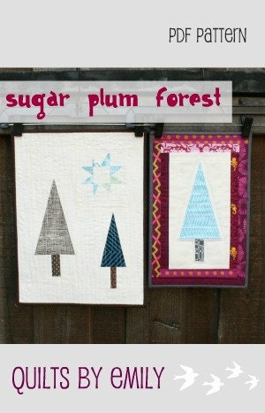 SALE - Sugar Plum Forest Mini Quilts  - Modern Quilt Pattern - PDF file