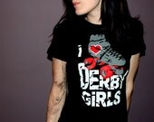 i heart derby girls roller derby shirt