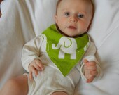Baby Bandana Bibs - Set of Three Bandana Bibs Designer Elephants Fabric - Ultimate Drool Bib