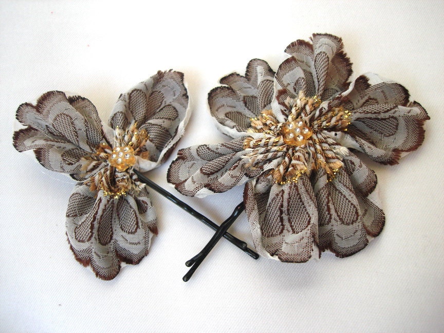 Unique Leaves Flower Fall Autumn Handmade  wedding Hair Flowers leaves acorns