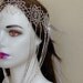 Fringed Silver Bridal Wedding Headpiece Needle art Beadwork Wedding Veil