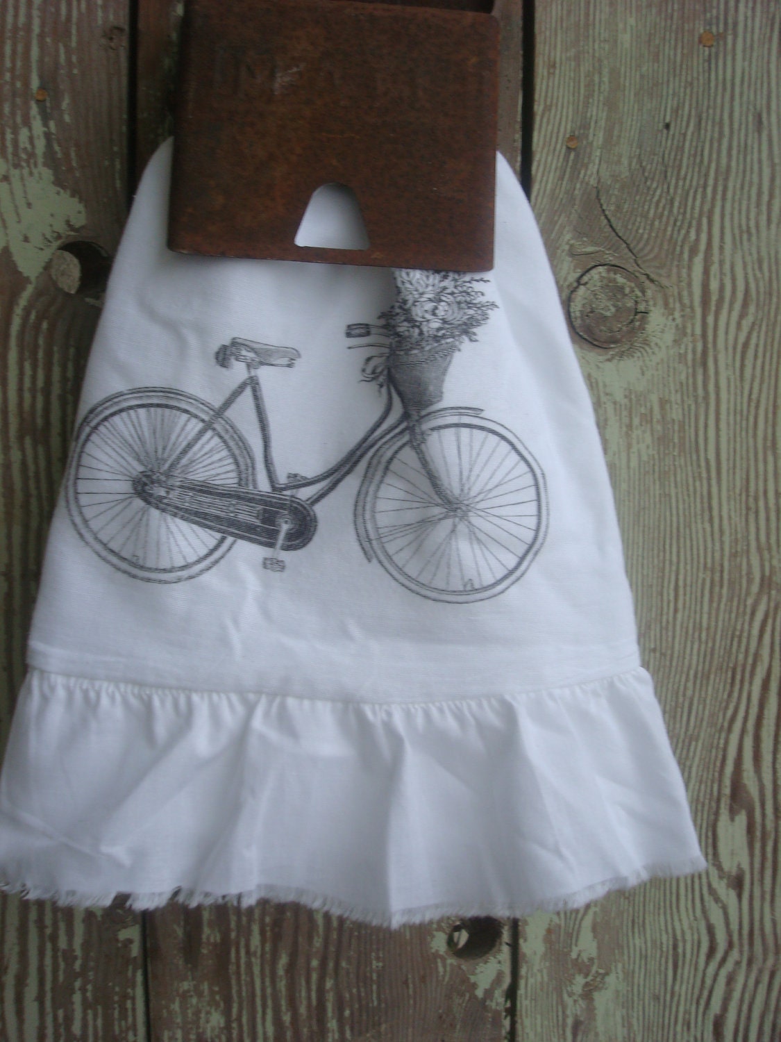 Floursack,Tea Towel, Cottage, Shabby Chic,French, Farmhouse, Ruffled