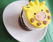 Giraffe Fondant Cupcake Topper for Safari or Jungle Theme Party