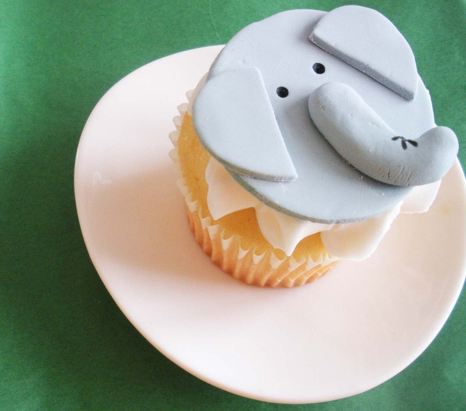 Elephant Fondant Cupcake Topper for Jungle or Safari Theme Birthday or Shower