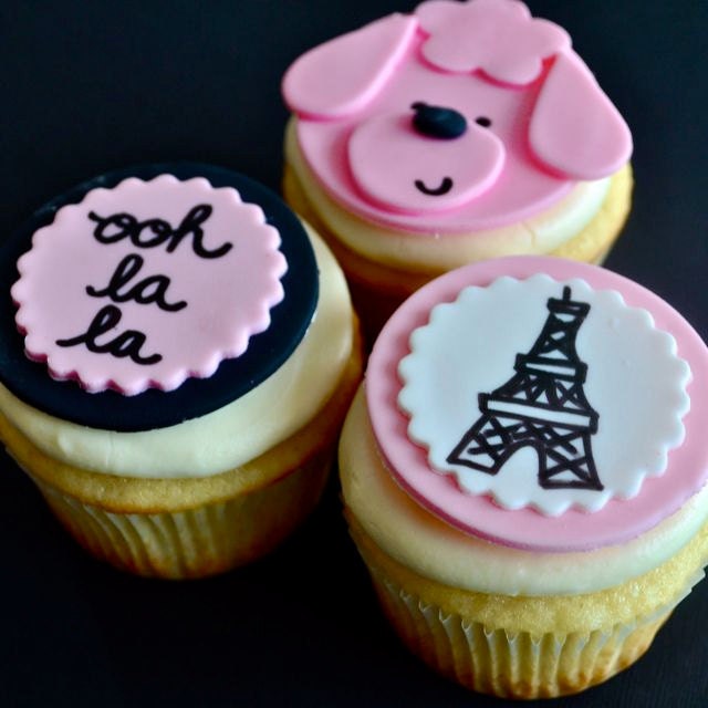 The Paris Collection Fondant Cupcake Toppers for Birthday Parties, Baby Showers and Other Events