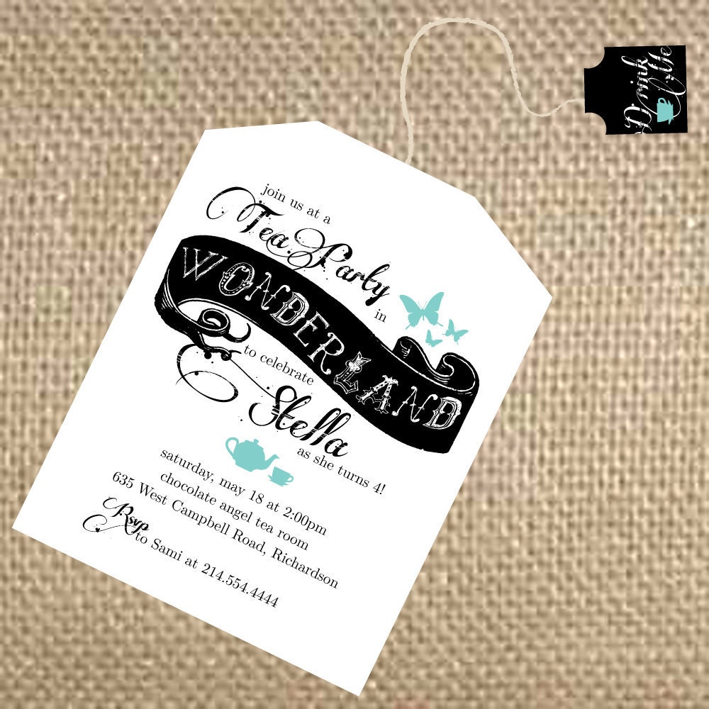 Alice Tea Party Invitation