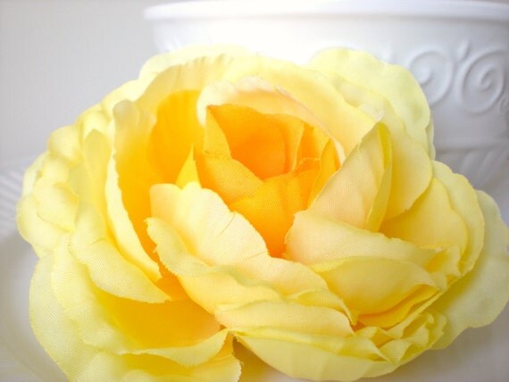 June Star Hair Pin, Wedding, Accessory, Flower, Rose, Yellow, Accessories by Eternal Eden on Etsy