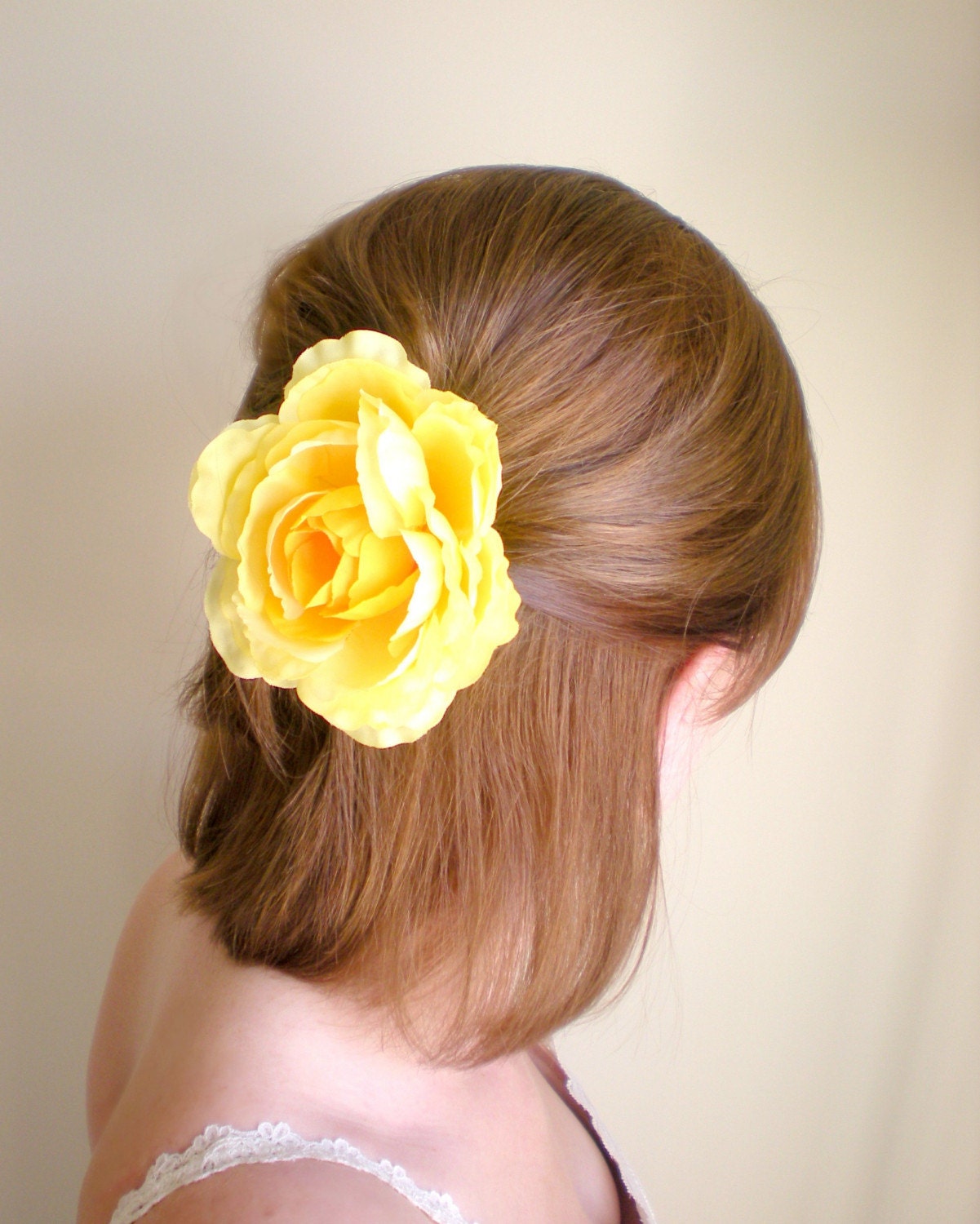 June Star Hair Pin, Wedding, Accessory, Flower, Rose, Yellow, Accessories by Eternal Eden on Etsy
