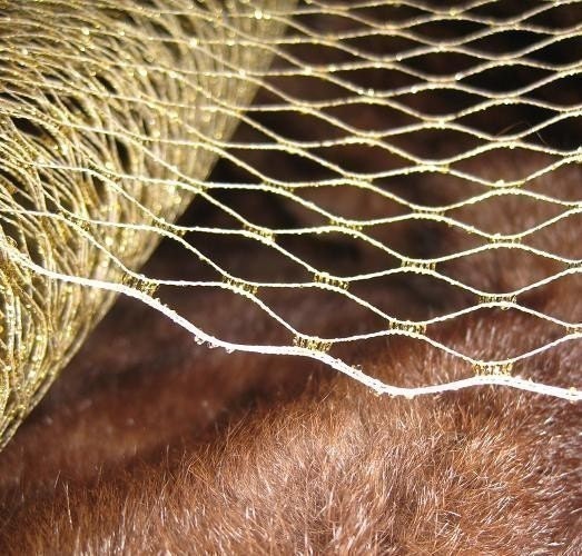 Metallic GOLD French netting - 9-inch wide, for DIY birdcage veils, fascinators
