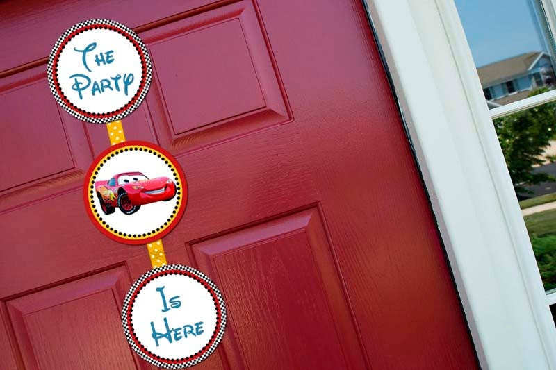 Welcome Door Sign Printable Boy - Disney Cars Birthday Party Line - STYS