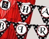 Printable Flag Banner - Pirate Boy Birthday Party Line - Stick to Your Story