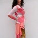Coral Pink Upcycled Cashmere Cardigan Sweater Made in England UK