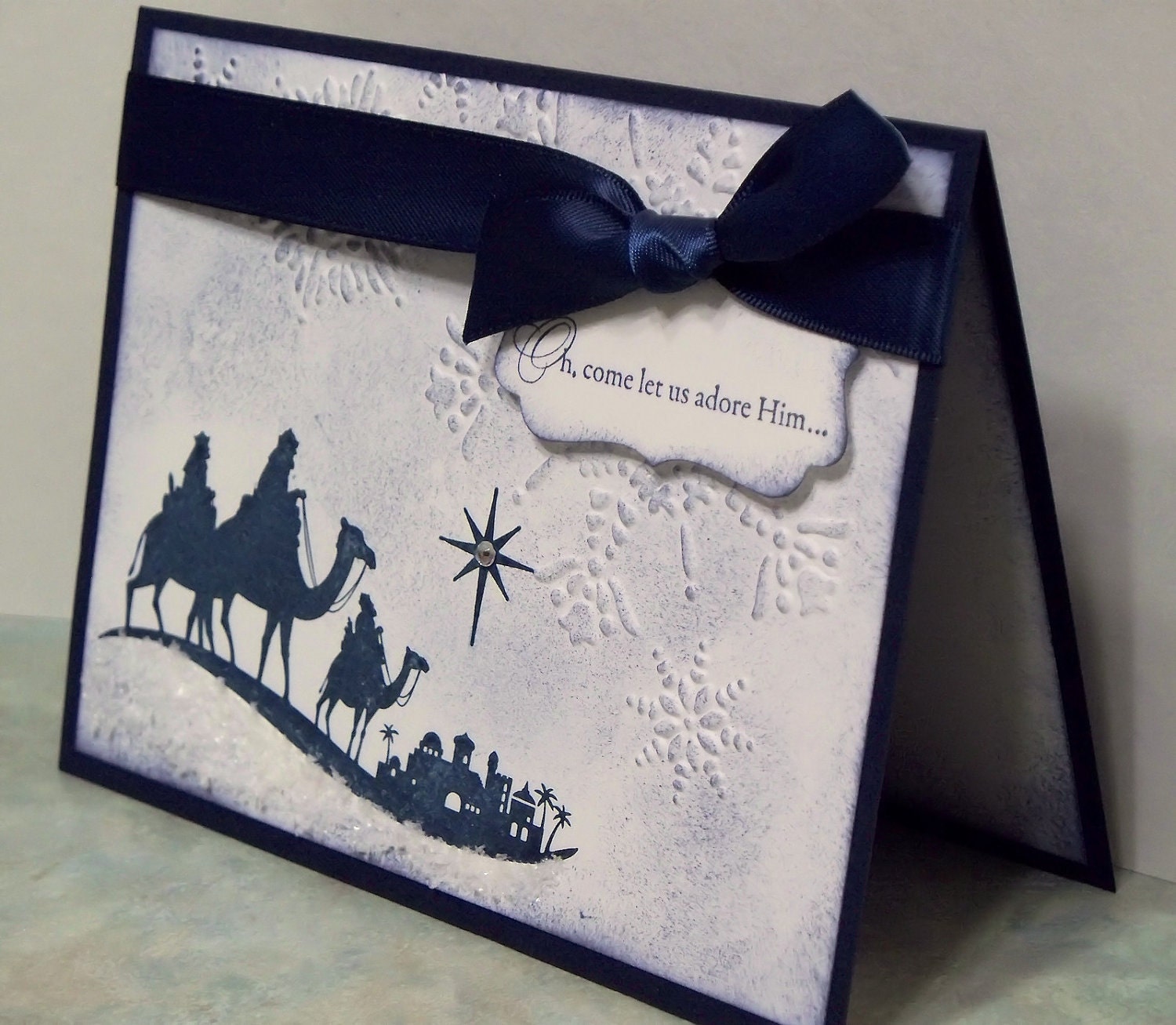 Handmade Christmas Card Stampin Up COME TO BETHLEHEM - Wise Men Silhouette