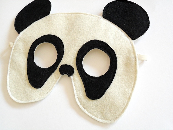 Panda Bear Felt Mask for Children, Kids Animal Halloween Carnival Mask, Dress up Costume Accessory, Pretend Play Toy for Girls Boys Toddlers