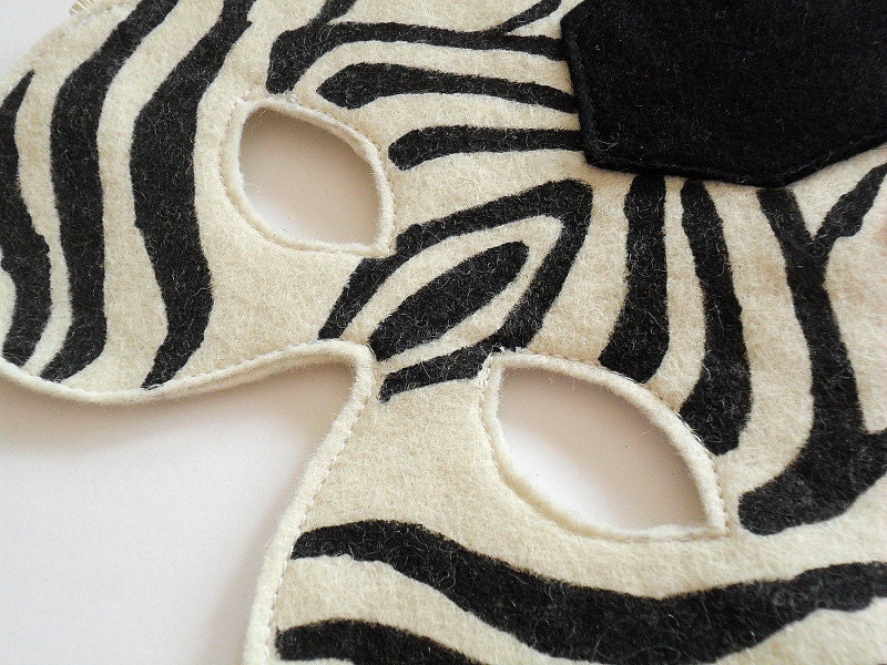 Zebra Kids Animal Mask, Children Carnival Mask, Stocking Suffer, Dress up Costume Accessory, Boys, Girls, Toddlers, Pretend Play Toy