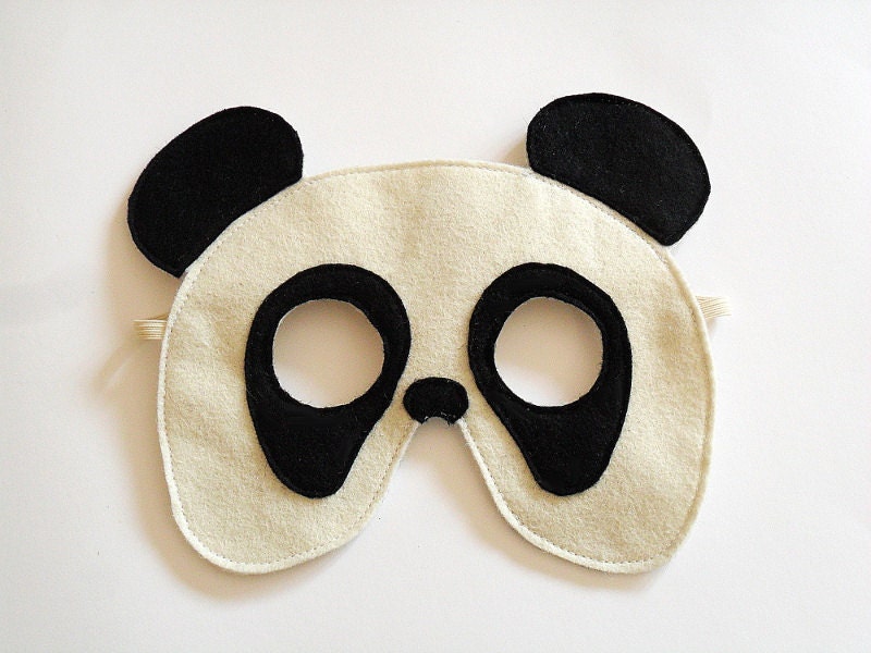 Panda Bear Felt Mask for Children, Kids Animal Halloween Carnival Mask, Dress up Costume Accessory, Pretend Play Toy for Girls Boys Toddlers