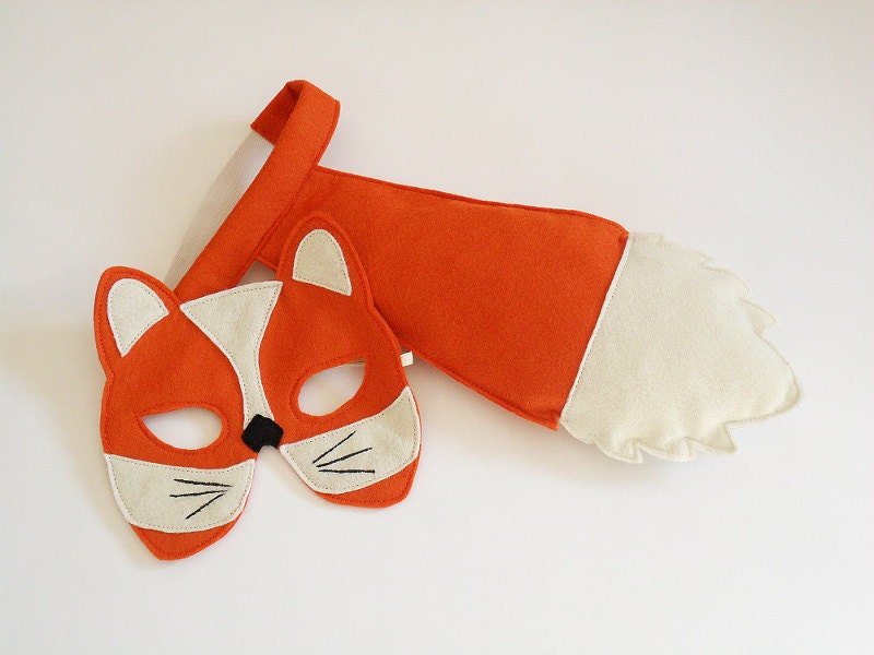 Fox Cub Kids Costume Dress up Tail and Mask for Children, Eco Friendly  Pretend Play Toy for Girls Boys and Toddlers