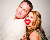 Photo booth. Wedding Props. Photo Props. Mustache on a Stick. Props on a Stick. Lips on a Stick - The Toothy Grin