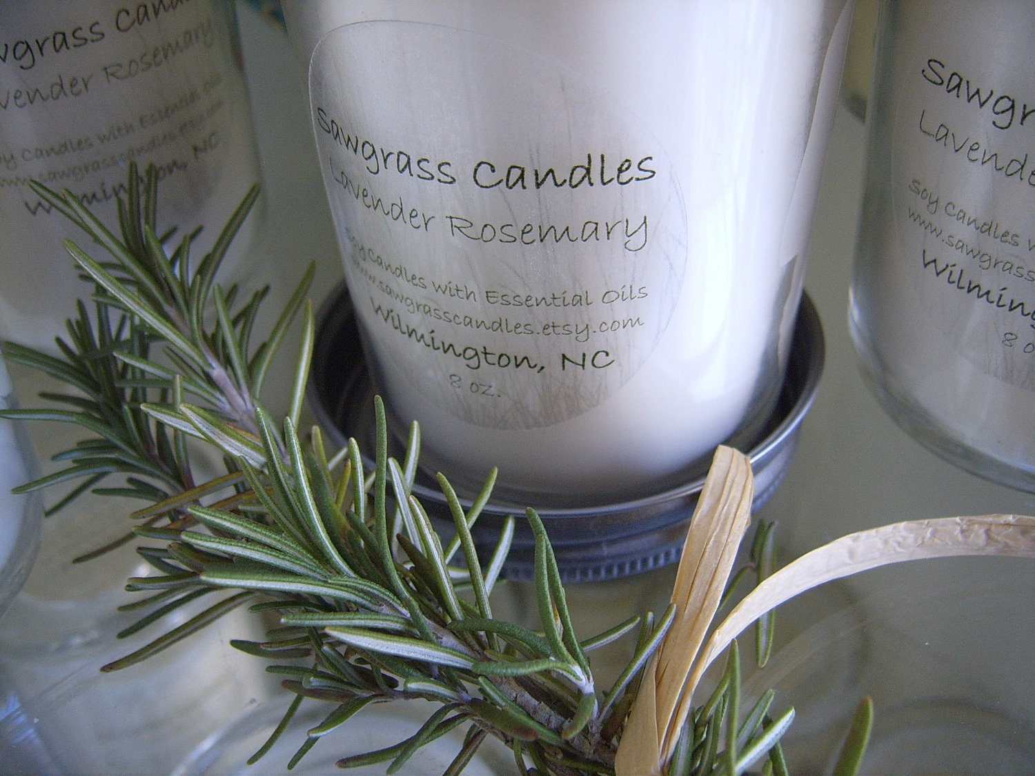 Lavender Rosemary Essential Oil Soy Wax Candle 8oz