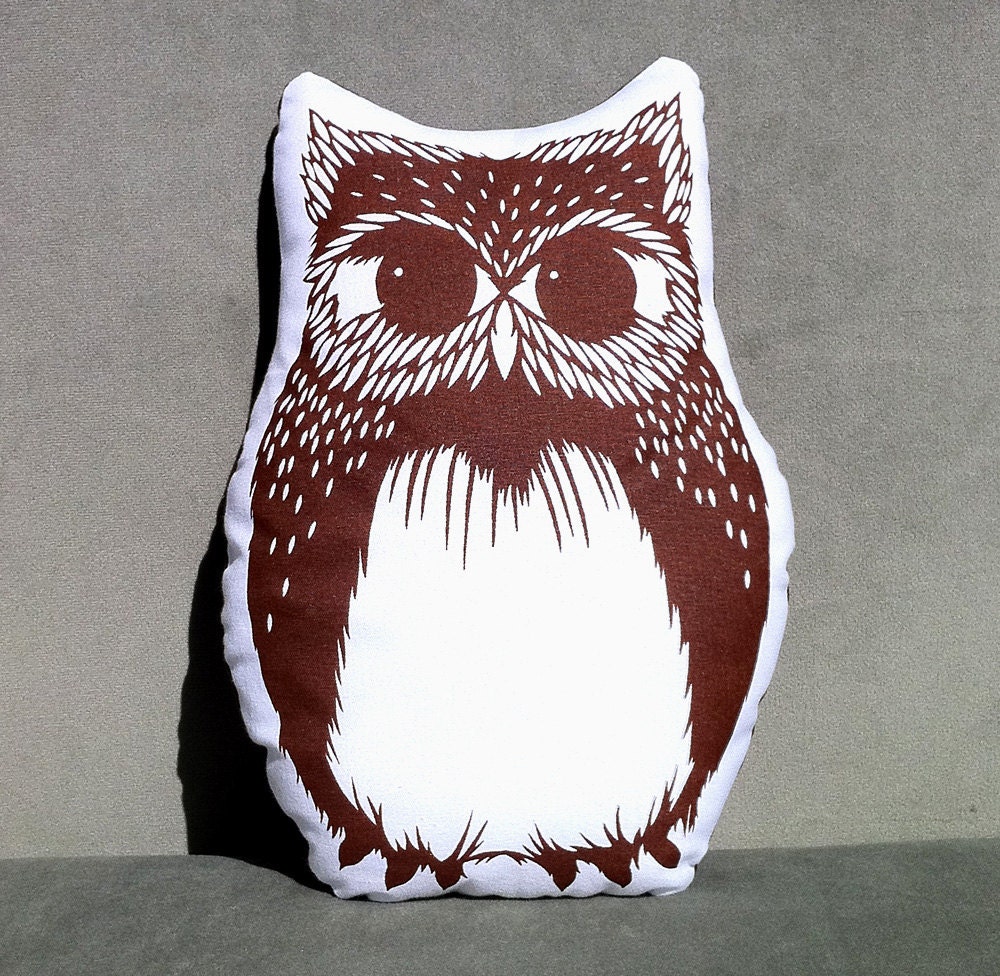 owl stuffie . organic . brown