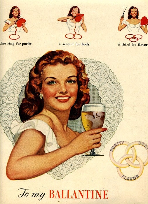 vintage pinup ballantine beer 1948 advertisement