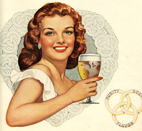 vintage pinup ballantine beer 1948 advertisement