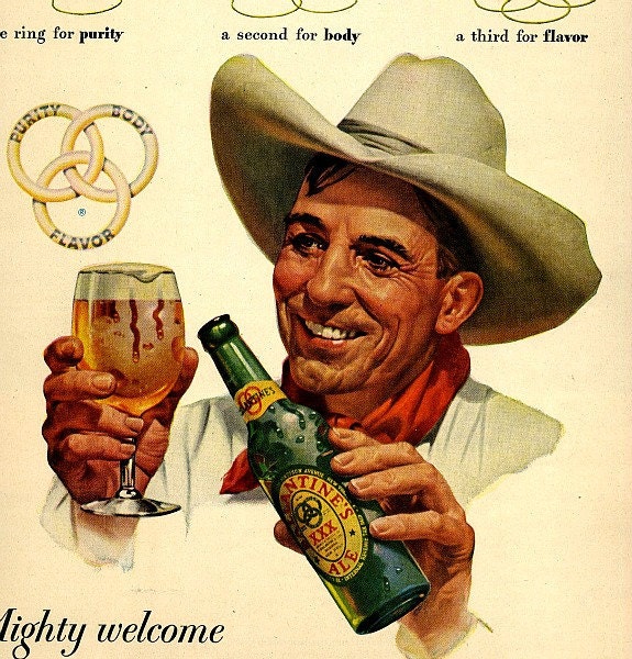 cowboy drinking beer