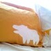 organic pillow sham - shouting hippo design on saffron