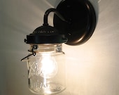 Vintage CLEAR Canning Jar SCONCE Light