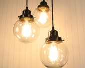 Biddeford III  Clear CHANDELIER Trio Light