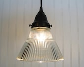 Harrington Port. Clear Holophane PENDANT Light