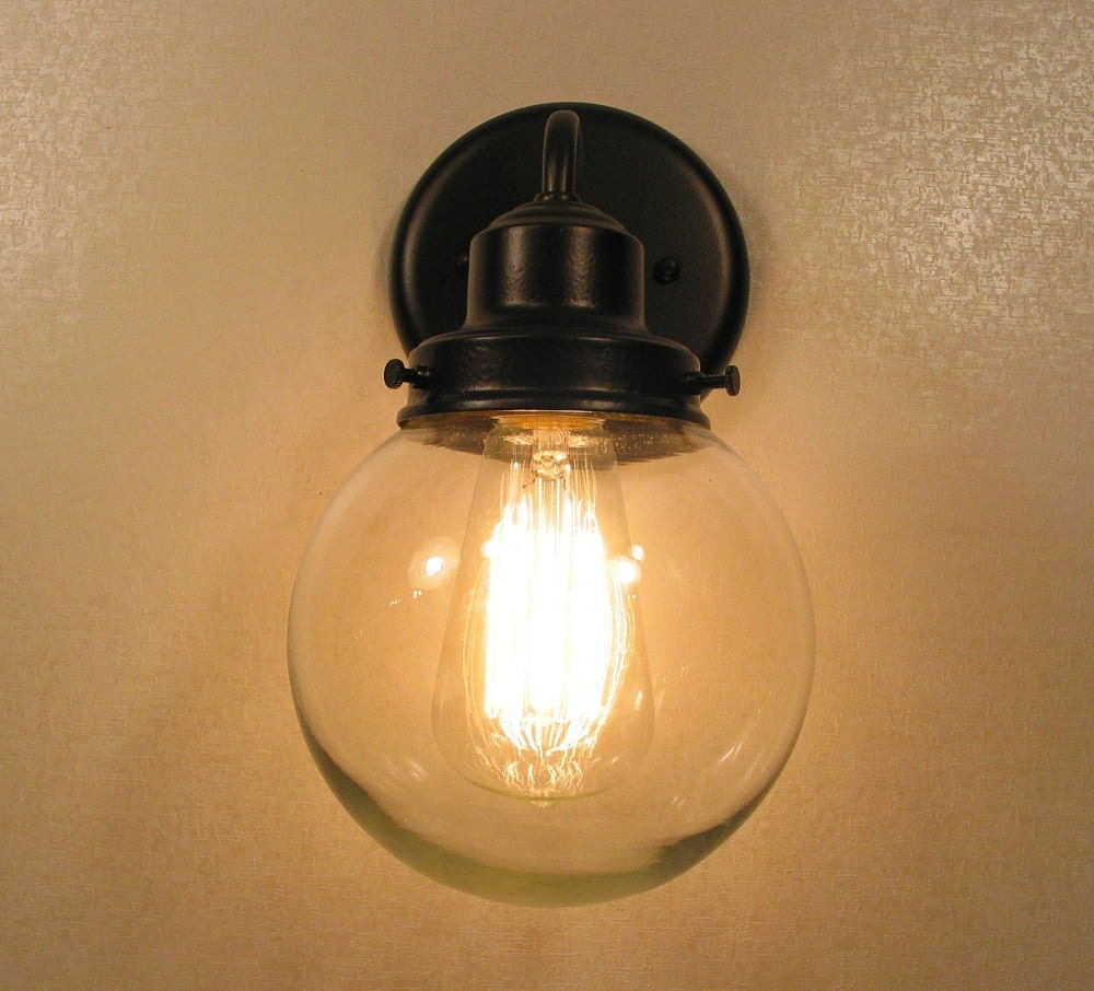 Biddeford Port. Clear Glass SCONCE with Edison Bulb