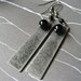 Silver Metal and Onyx Earrings - One of a Kind