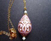 Mughal Indian Palace Necklace Bollywood Vintage Lucite Filigree by MinouBazaar