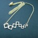 modern linked squares necklace - matte 18K yellow gold plated
