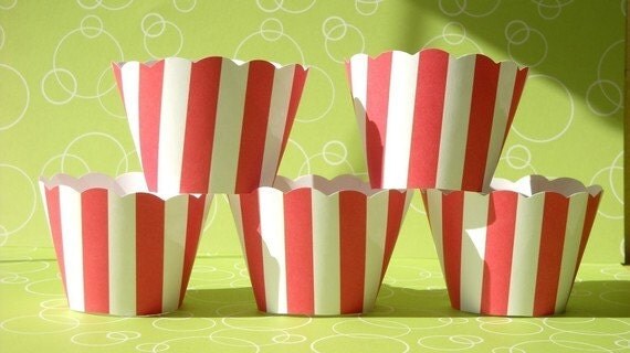 Carnival Themed Cupcake Wrappers - Set of 24 ASSEMBLED Il_570xn