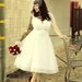 Short Retro Tea Length Wedding Dress with Sleeves