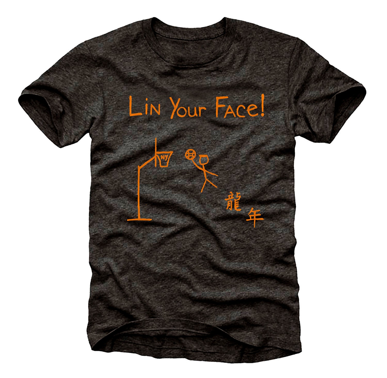 Jeremy Lin T-Shirt "LIN YOUR FACE" New York Knicks - Hand Drawn Artwork & Original Screen Print