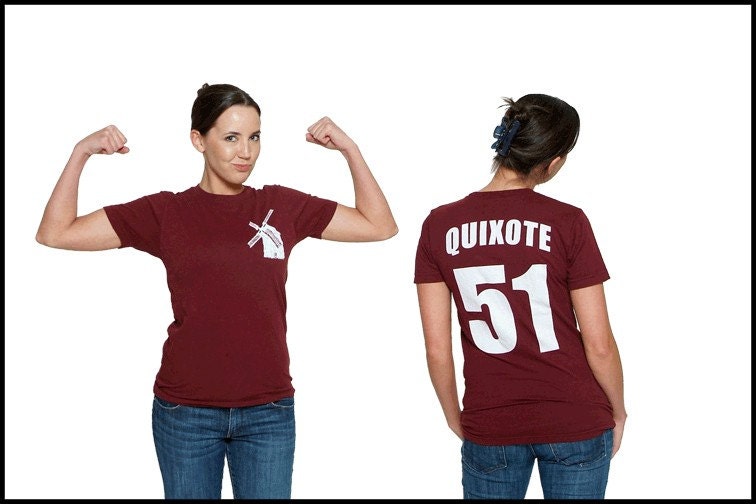 Don Quixote Literary T-Shirt Jersey - Reader - Book Gift - Author Shirt - NOVEL-T