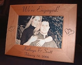 Personalized Engraved 4x6 Engagement Frame Keepsake Gift  We're Engaged